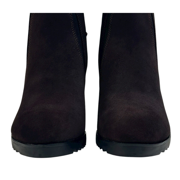 Blondo Raniah Dark Brown Suede Waterproof Ankle Boots Booties Size 9.5M New $180 - Picture 4 of 14